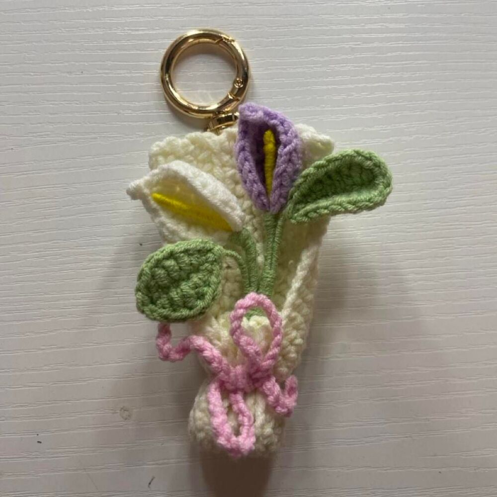 Handmade Crocheted Keychain Bouquet